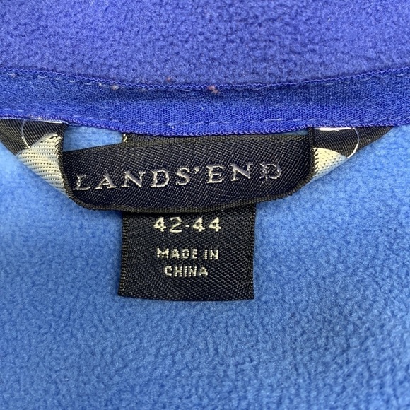 Lands End Fleece Jacket Mens Size Large 42-44 Blue - Picture 3 of 12